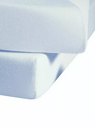 FLEURESSE | Sábana bajera ajustable de punto jersey 100x200cm (Blanco) | hellblau